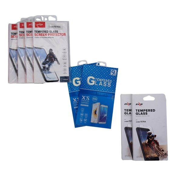 Mixed Lot Of 8 Cell Phone Screen Protectors for Alcatel Tetra Tempered Glass New - Picture 1 of 5